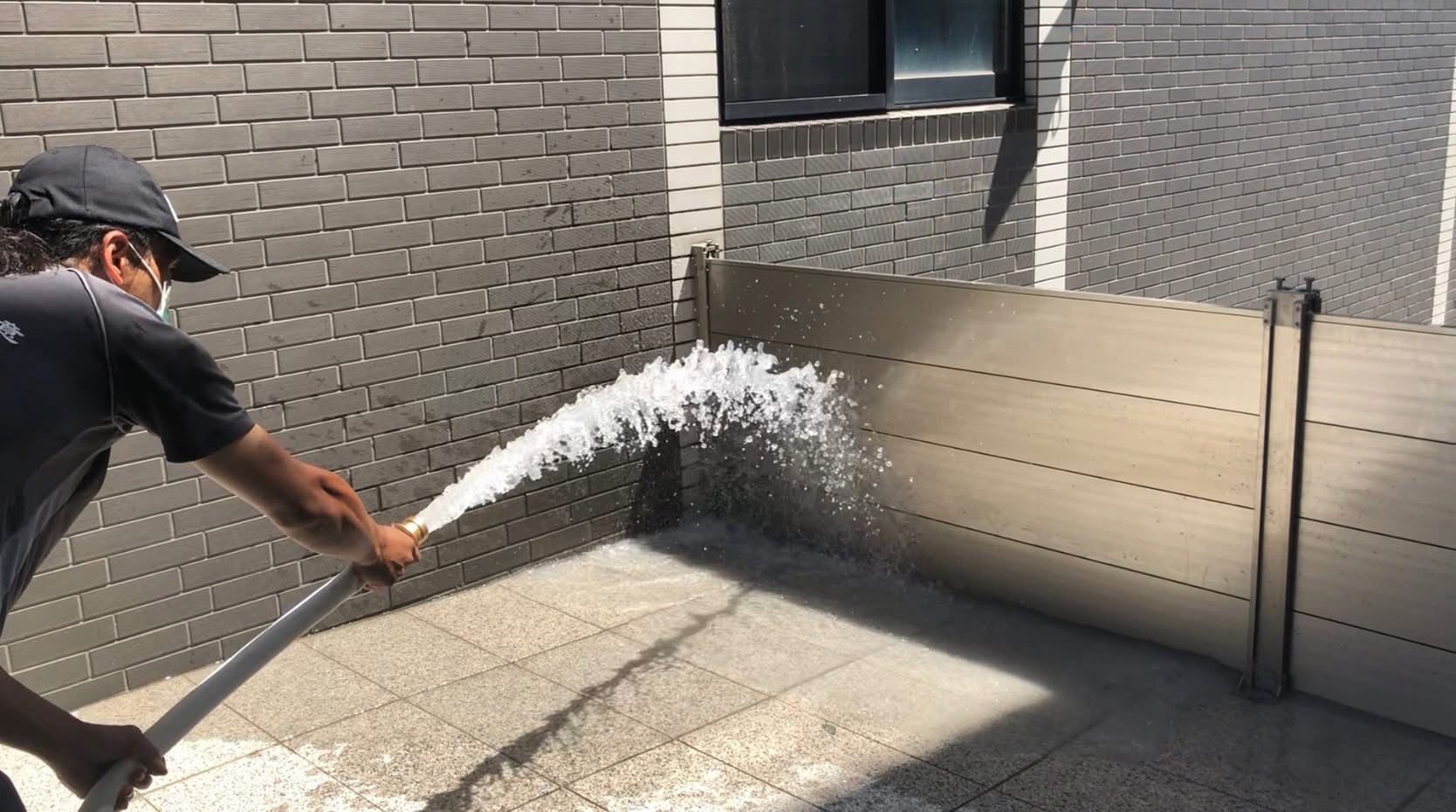 地下室車道防水閘門消防水柱試水測試